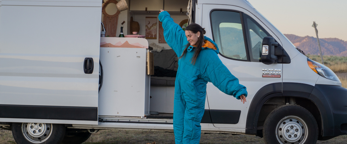 Selk'bag wearable sleeping bag for camping, roadtrip, hiking, blanket, backpacking, rv, van, slumber parties, hammock