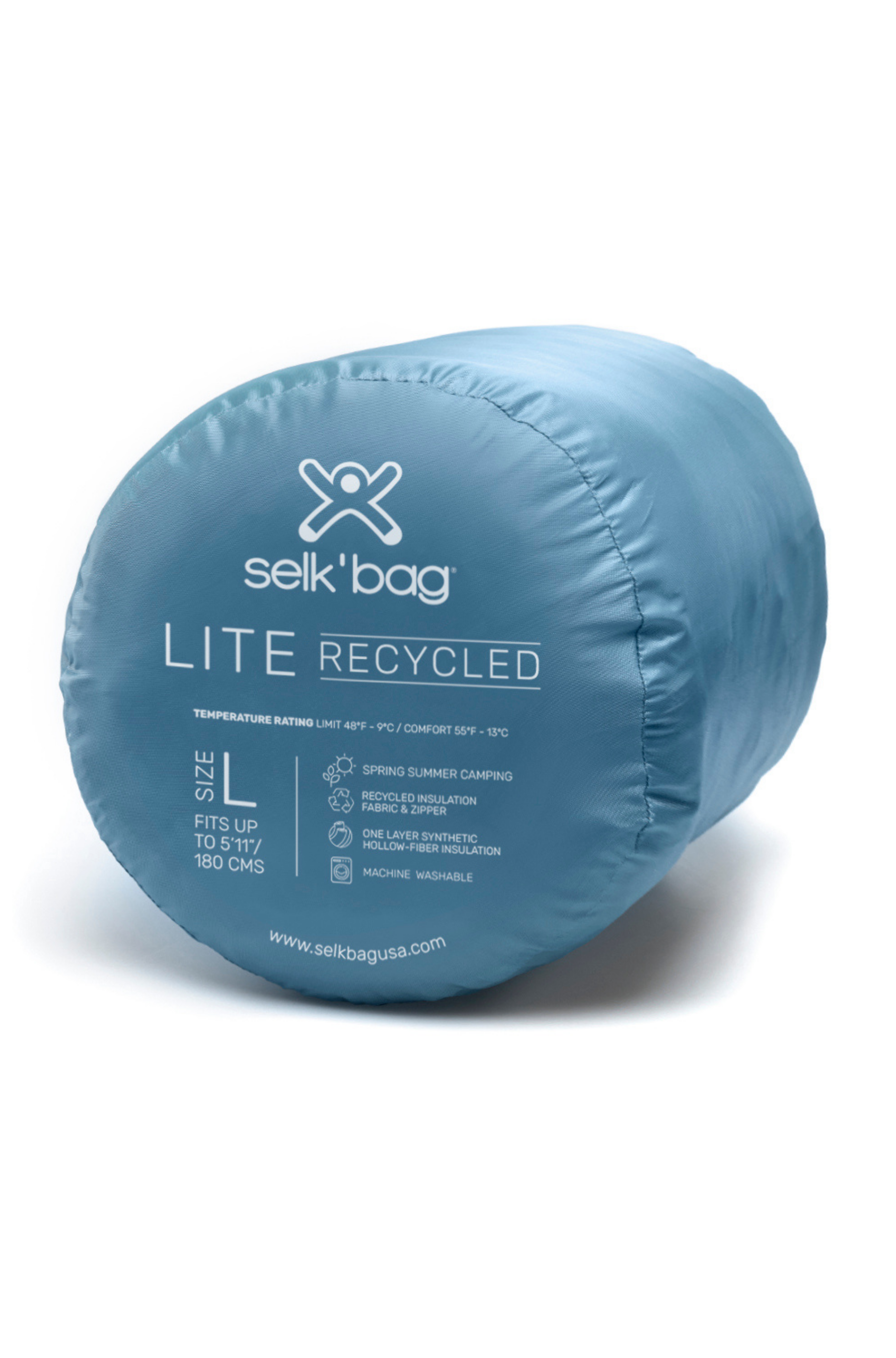 Selk Bag Lite Recycled Wearable Sleeping Bag, Medium - Foggy Blue