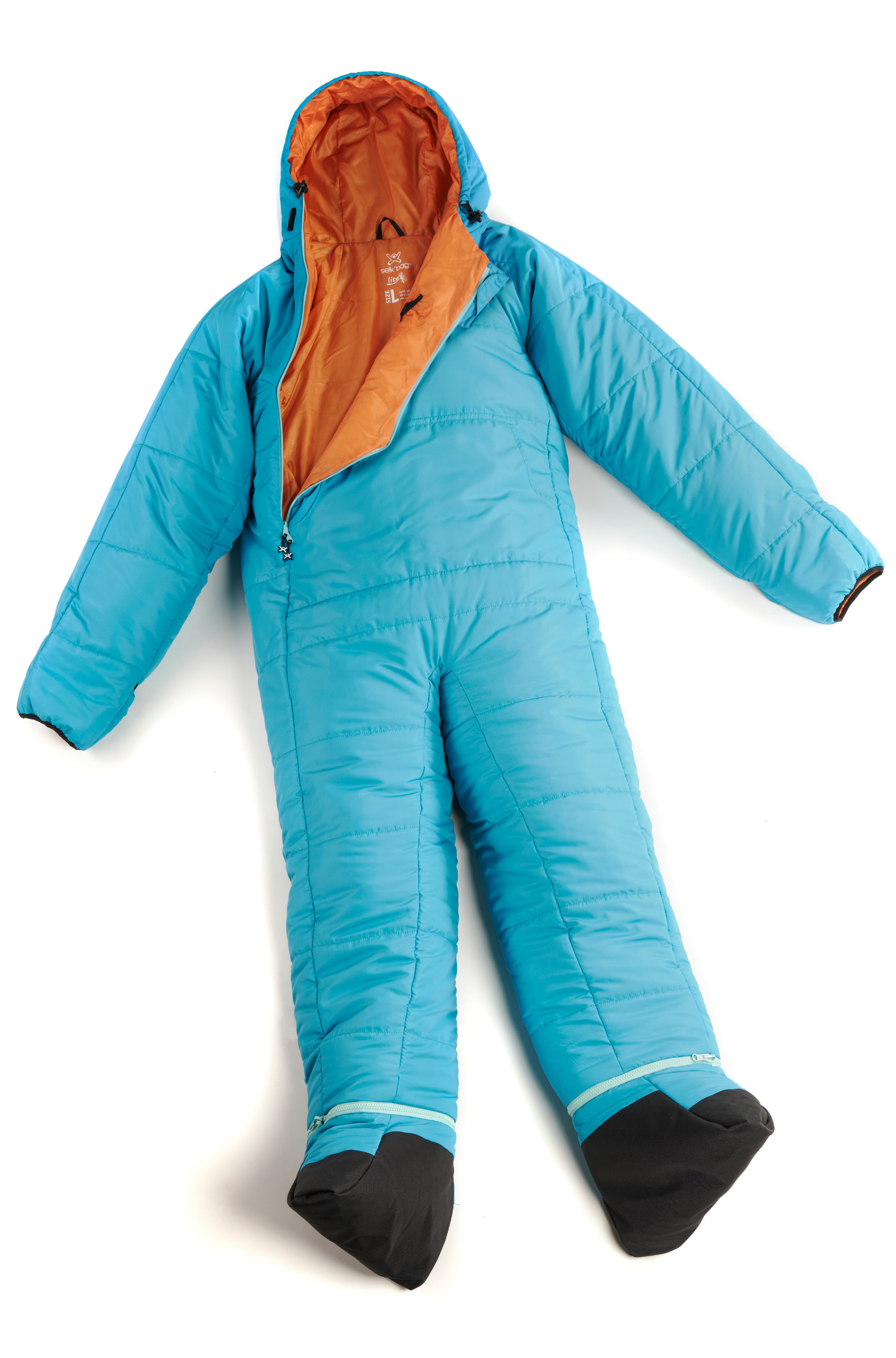 Selk bag Lite Recycled Wearable Sleeping Bag I Teal Sunlight